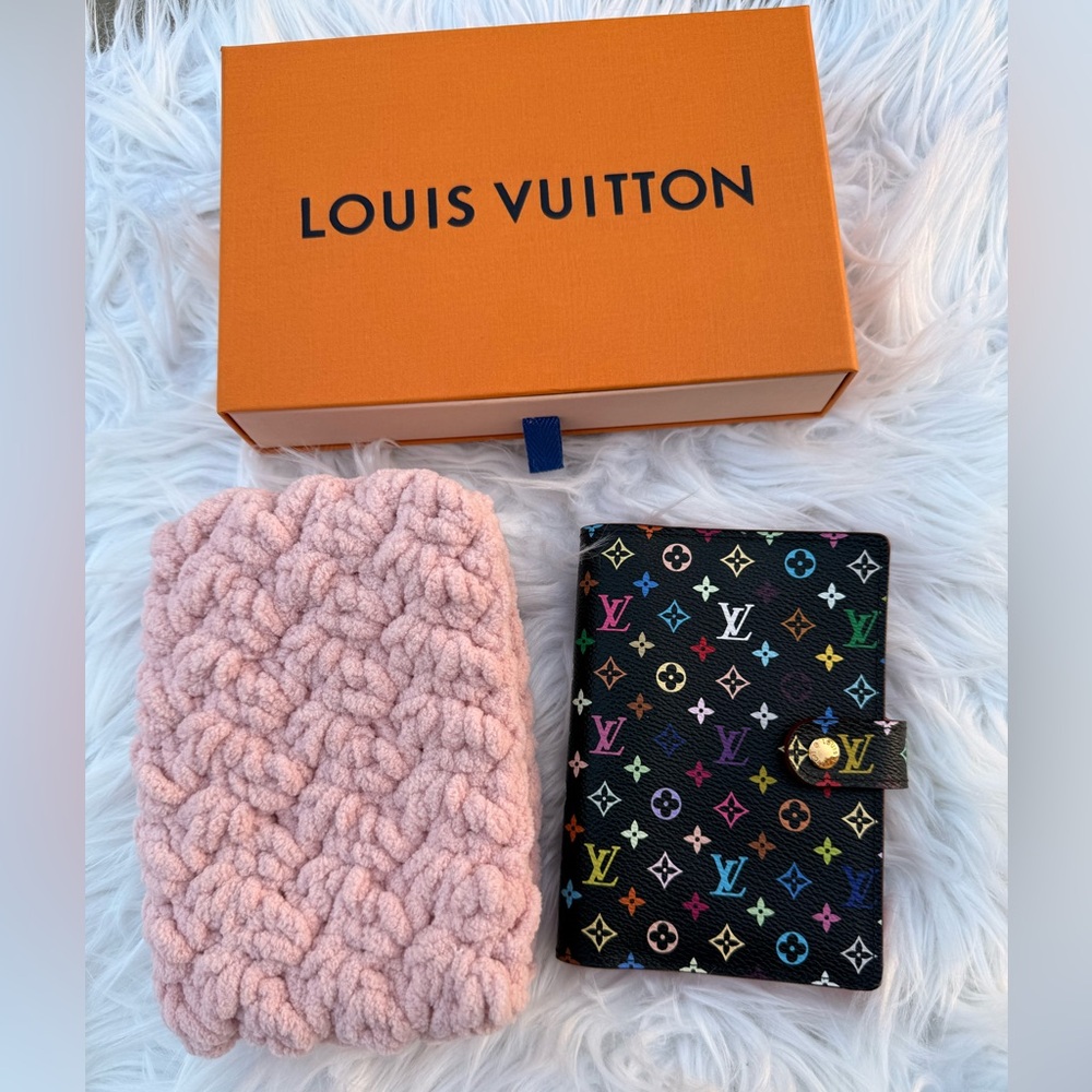 Louis Vuitton Black Monogram Multicolor Small 6-ring Agenda (Pocket size paper)